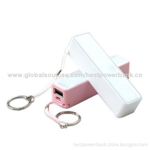 Hot Sell Colorful 2,600mAh Promotional Gift Perfume Power Banks with Stainless Keyring, CE, RoHS